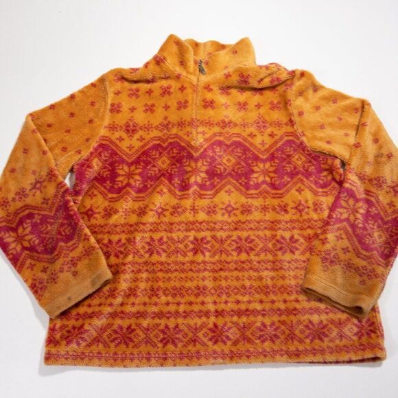 Vtg 90s Talbots Petites Fleece Sweater Womens Medium 1/4 Zip Jacket Made in USA - Picture 1 of 13
